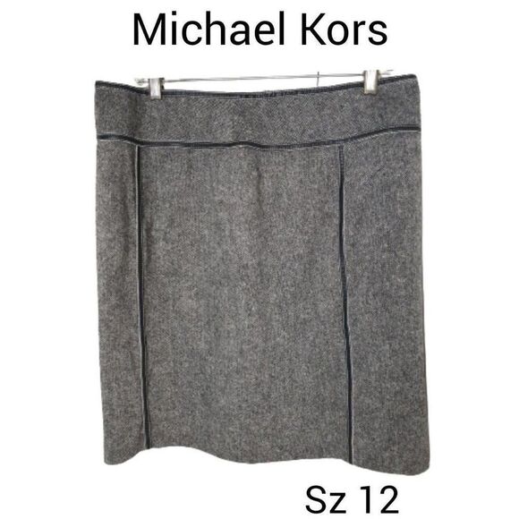 Michael Michael Kors Women's Skirt 12 Wool Blend Pencil Skirt Wolf Gray NWOT - Picture 1 of 5